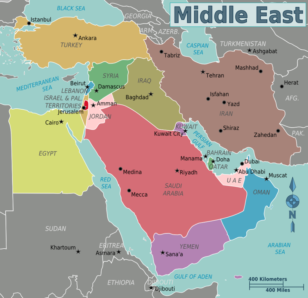 Map of Middle East HD