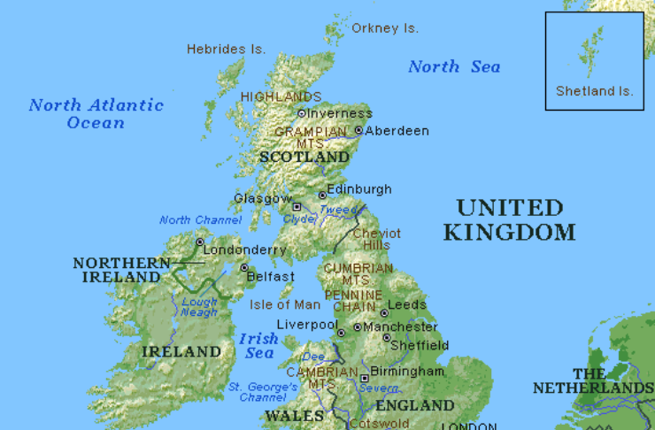 What Countries are in the UK MAP of the United Kingdom